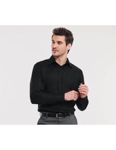 RUS-0R958M0-Men's Long Sleeve Tailored Ultimate Non-Iron Shirt